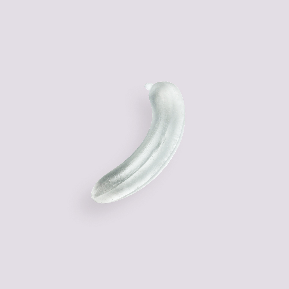 Clear glass banana
