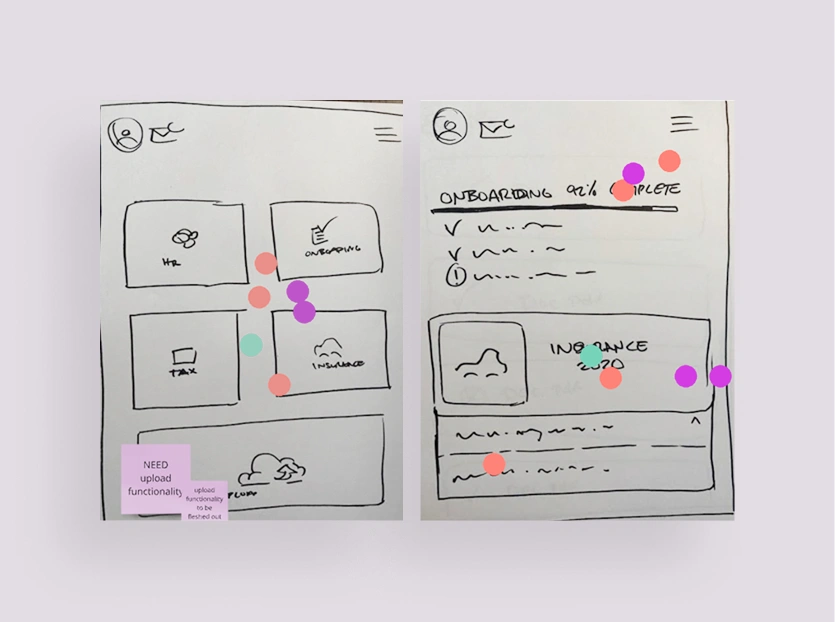 wireframe sketches

